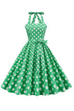 Green Polka Dots 1950s Pin Up Dress