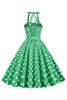 Load image into Gallery viewer, Green Polka Dots 1950s Pin Up Dress