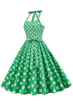 Green Polka Dots 1950s Pin Up Dress