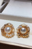 Load image into Gallery viewer, Natural Pearls Metal Earrings