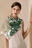 Green Square Printed Scarf Headpiece