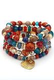 Bohemian Stackable Bead Multilayered Stretch Bracelet