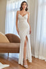 Load image into Gallery viewer, White Mermaid Sequins Formal Dress with Slit