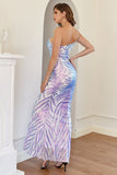 Purple One Shoulder Sequins Long Formal Dress