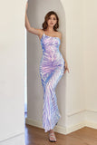 Purple One Shoulder Sequins Long Formal Dress