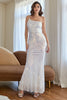 Load image into Gallery viewer, White One Shoulder Sequins Long Formal Dress