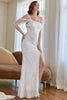 Load image into Gallery viewer, White One Shoulder Sequins Formal Dress with Slit