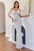 Load image into Gallery viewer, Glitter Mermaid White Sequins Formal Dress