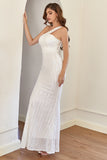 White One Shoulder Sequins Mermaid Formal Dress