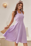 Halter Lavender Plaid Vintage Dress