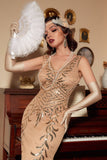 Champagne Sequins Gatsby 1920s Prom Dress