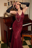 Sequins V-neck Long 1920s Dress