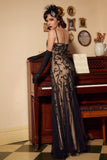 Red Sequins V-neck Long 1920s Dress