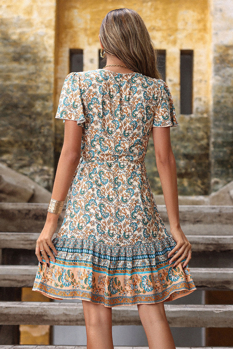 Load image into Gallery viewer, V-Neck Print Summer Dress