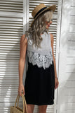 Sleeveless Panelled Lace Summer Dress