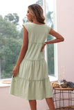 V Neck Green Summer Dress