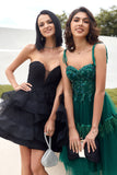 Green Beading Tulle Short Graduation Dress