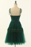 Green Beading Tulle Formal Dress