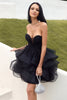 Load image into Gallery viewer, Cute Strapless Tulle Black Graduation Dress