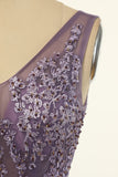 Tulle Purple A-line Formal Dress