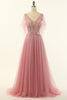 Load image into Gallery viewer, Blush Beading Tulle A-line Formal Dress