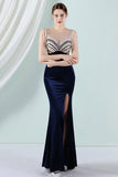 Dark Green Mermaid Bateau Neck Formal Dress