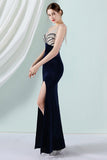 Dark Green Mermaid Bateau Neck Formal Dress