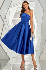 Royal Blue Strapless Cocktail Dress