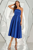 Royal Blue Strapless Cocktail Dress