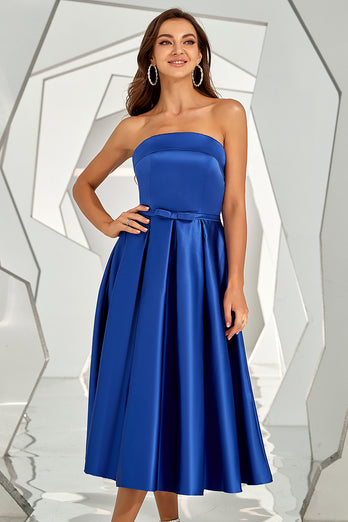 Royal Blue Strapless Cocktail Dress