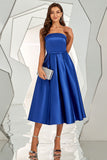 Royal Blue Strapless Cocktail Dress