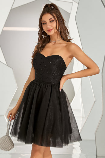 Black Sweetheart Cocktail Dress