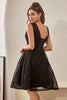 Load image into Gallery viewer, Black V Neck Cocktail Dress