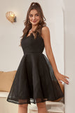 Black V Neck Cocktail Dress