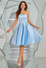 Load image into Gallery viewer, Sky Blue Strapless Cocktail Dress