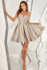 Silver Grey Sweetheart Short Cocktail Dress