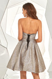 Silver Grey Sweetheart Short Cocktail Dress