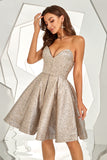 Silver Grey Sweetheart Short Cocktail Dress