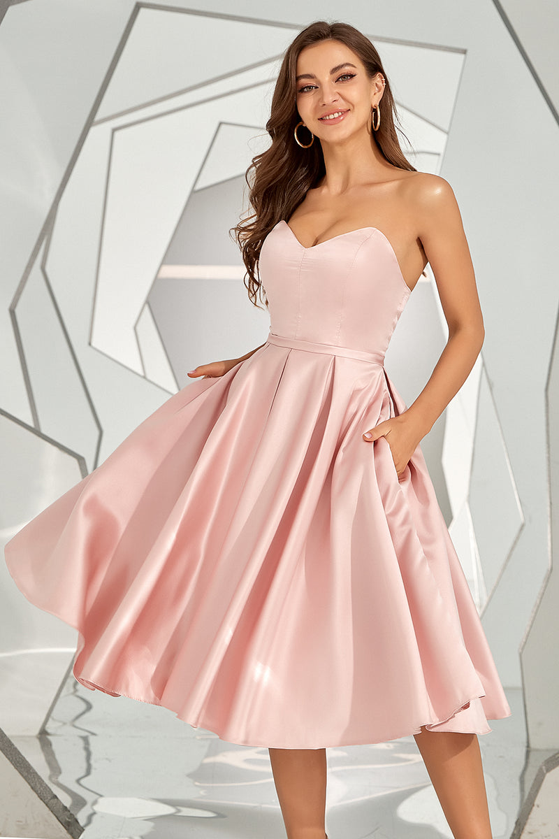 Load image into Gallery viewer, Blush Sweetheart A Line Cocktail Dress