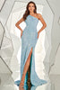 Load image into Gallery viewer, One Shoulder Sequined Mermaid Formal Dress