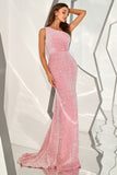 One Shoulder Sequined Mermaid Formal Dress