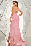 One Shoulder Sequined Mermaid Long Formal Dress