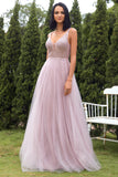 Blush Tulle & Sequins Formal Dress