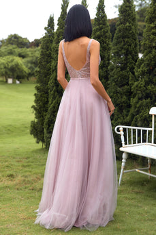 Blush Tulle & Sequins Formal Dress