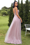 Blush Tulle & Sequins Formal Dress