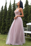 Blush Tulle & Sequins Formal Dress