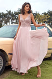 Blush Appliques Chiffon Formal Dress