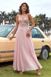 Blush Appliques Chiffon Formal Dress