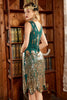 Load image into Gallery viewer, Sheath V Neck Dark Green Sequins 1920s Dress