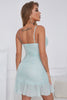 Load image into Gallery viewer, Sheath Spaghetti Straps Light Green Short Party Dress